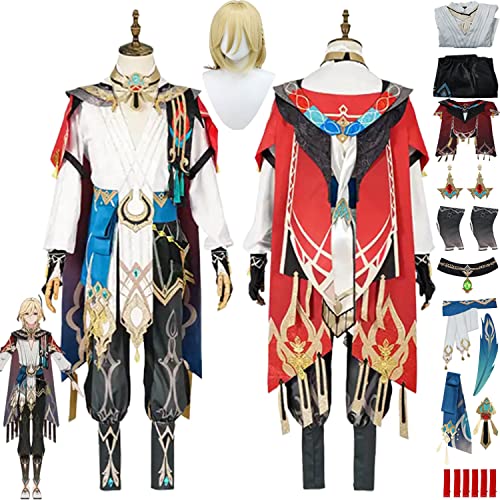 Genshin Impact Kaveh Cosplay Costume Outfit Game Character Uniform Complete Set Halloween Party Carnival Dress Up Suit with Wig Earring Headpiece for Men Genshin Impact Kaveh Cosplay Costume Outfit Game Character Uniform Complete Set Halloween Party Carnival Dress Up Suit with Wig Earring Headpiece for Men von Generic