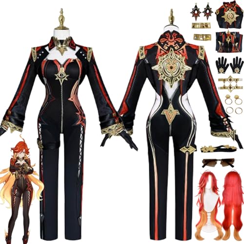 Genshin Impact Mavuika Cosplay Costume Outfit Game Character Uniform Complete Set Halloween Party Carnival Dress Up Suit with Wig Earrings Sunglasses for Women Genshin Impact Mavuika Cosplay Costume Outfit Game Character Uniform Complete Set Halloween Party Carnival Dress Up Suit with Wig Earrings Sunglasses for Women von Generic