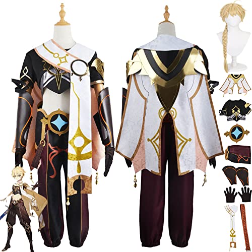 Genshin Impact Traveler Aether Cosplay Costume Outfit Game Character Focalors Mualani Uniform Complete Set Halloween Carnival Party Dress Up Suit with Wig for Men Genshin Impact Traveler Aether Cosplay Costume Outfit Game Character Focalors Mualani Uniform Complete Set Halloween Carnival Party Dress Up Suit with Wig for Men von Generic