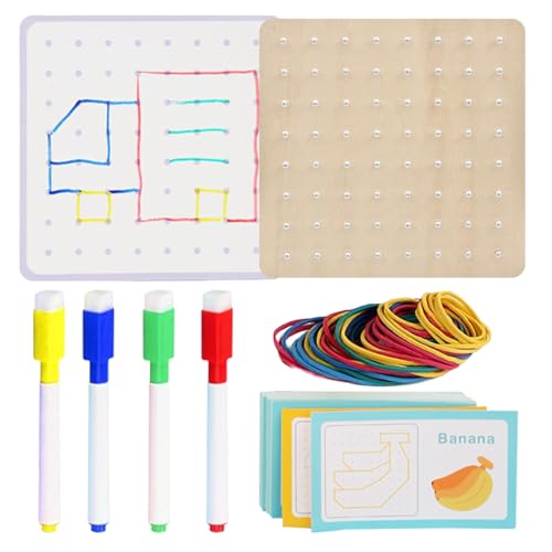 Geoboard aus Holz - Puzzle-Brett für Kinder - Musterkarten und Gummibänder bilden Figuren, die STEM-Puzzle-Denkaufgaben für Kinder Formen Geoboard aus Holz - Puzzle-Brett für Kinder - Musterkarten und Gummibänder bilden Figuren, die STEM-Puzzle-Denkaufgaben für Kinder Formen von Generic