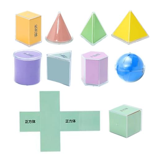 Geometrische Feststoffblöcke, Mathe-Manipulative, 3D Bunte Lernspielzeug, Tragbare Lehrerhilfe, Multifunktionale Manipulative Klassenzimmer für Mädchen Geometrische Feststoffblöcke, Mathe-Manipulative, 3D Bunte Lernspielzeug, Tragbare Lehrerhilfe, Multifunktionale Manipulative Klassenzimmer für Mädchen von Generic