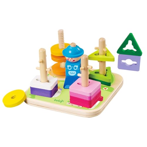 Geometrische Puzzles – Sortiertes Holzspielzeug für Kinder, stapelbares Sortierspielzeug aus Holz | Lernspielzeug mit glatten Kanten für Outdoor, Haus, Schule und Kindergarten Geometrische Puzzles – Sortiertes Holzspielzeug für Kinder, stapelbares Sortierspielzeug aus Holz | Lernspielzeug mit glatten Kanten für Outdoor, Haus, Schule und Kindergarten von Generic