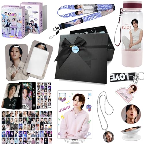 Geschenkset, Jungkook Jimin Su-ga Merchandise, K-Pop Merch, Fotokarten, Schlüsselanhänger, Acryl-Aufsteller, 550 Ml Tasse(Jimin) von Generic