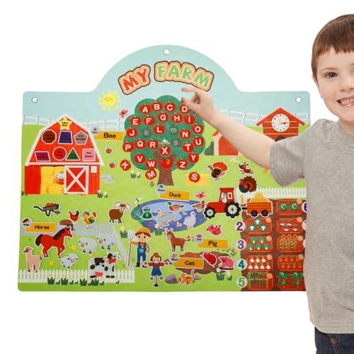 Geschichten-Sets aus Filz, Filzbrett für Kleinkinder, Flanellbrett für Bauernhoftiere – interaktive Lerntafel aus Filz, Wandaktivitäten aus Filz, Spielzeug Geschichten-Sets aus Filz, Filzbrett für Kleinkinder, Flanellbrett für Bauernhoftiere – interaktive Lerntafel aus Filz, Wandaktivitäten aus Filz, Spielzeug von Generic