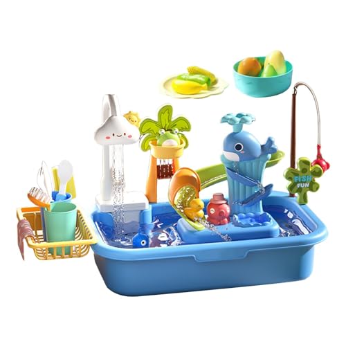 Geschirrspüler Spielzeug für Kinder, Geschirrspüler Spielzeug für Rollenspiele - Magnetisches Angelspiel, schwimmendes Spielzeug, Outdoor-Spaß für Kinder 4 in 1, Tisch Geschirrspüler Spielzeug für Kinder, Geschirrspüler Spielzeug für Rollenspiele - Magnetisches Angelspiel, schwimmendes Spielzeug, Outdoor-Spaß für Kinder 4 in 1, Tisch von Generic