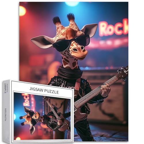 Giraffe Rock Live Puzzle für Erwachsene, 1000 Teile, Rock-Bühne, Hintergrund, Kunst, Puzzle, bunt, DIY-Puzzle, für Heimdekoration, Geschenke, Familienpuzzle, perfekt für Spielabende, 50 x 70 cm Giraffe Rock Live Puzzle für Erwachsene, 1000 Teile, Rock-Bühne, Hintergrund, Kunst, Puzzle, bunt, DIY-Puzzle, für Heimdekoration, Geschenke, Familienpuzzle, perfekt für Spielabende, 50 x 70 cm von Generic