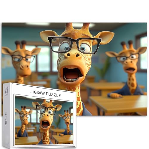 Giraffen-Klassenzimmer-Puzzles für Erwachsene, Cartoon-Stil, Kunst-Puzzle, herausfordernde Familienaktivitäten, buntes DIY-Bastelpuzzle für Heimdekoration, Geschenke, 70 × 50 cm Giraffen-Klassenzimmer-Puzzles für Erwachsene, Cartoon-Stil, Kunst-Puzzle, herausfordernde Familienaktivitäten, buntes DIY-Bastelpuzzle für Heimdekoration, Geschenke, 70 × 50 cm von Generic