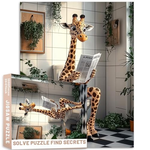 Giraffen-Puzzle, Tierfotografie, 1000 Teile, 50 x 70 cm, herausforderndes Familienspiel, bunt, Bastelpuzzle für Heimdekoration, Geschenke Giraffen-Puzzle, Tierfotografie, 1000 Teile, 50 x 70 cm, herausforderndes Familienspiel, bunt, Bastelpuzzle für Heimdekoration, Geschenke von Generic
