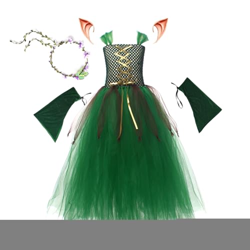 Girls 'Halloween Kostüm - Fairy Style Tutu Kleiderset mit ärmellosen | Süßer feenstil 4-teiliger geschichteter Rock-Outfit perfekt für Geburtstage und Halloween-Party Girls 'Halloween Kostüm - Fairy Style Tutu Kleiderset mit ärmellosen | Süßer feenstil 4-teiliger geschichteter Rock-Outfit perfekt für Geburtstage und Halloween-Party von Generic