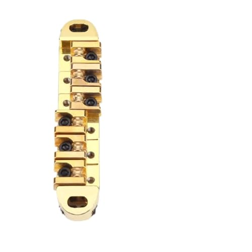 Gitarrenbrücke, Gitarren-Rollenbrücke, Roller-Sattelbrücke, 1 Set, Legierung, Gitarren-Sattelbrücke, E-Gitarren-Teile für 6-saitige E-Gitarre Im -Stil (Gold) von Generic