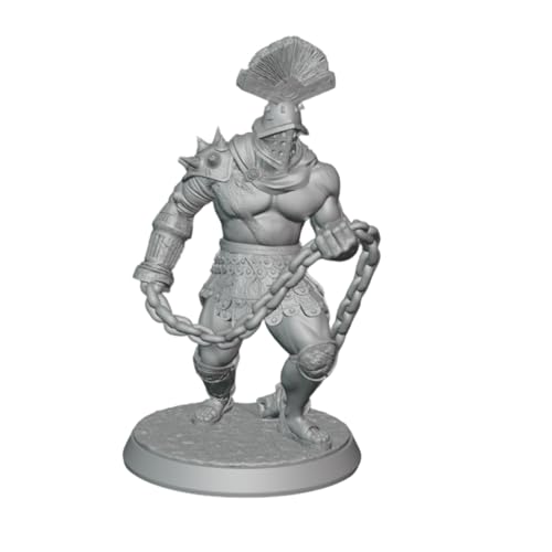Gladiator Fighter Hero DND TTRPG Miniatur 32mm Scale RPG Dungeon, 3D gedruckt in 14K in ABS-ähnlichem Resin Staff Abenteurer Murmillo NPC von Generic
