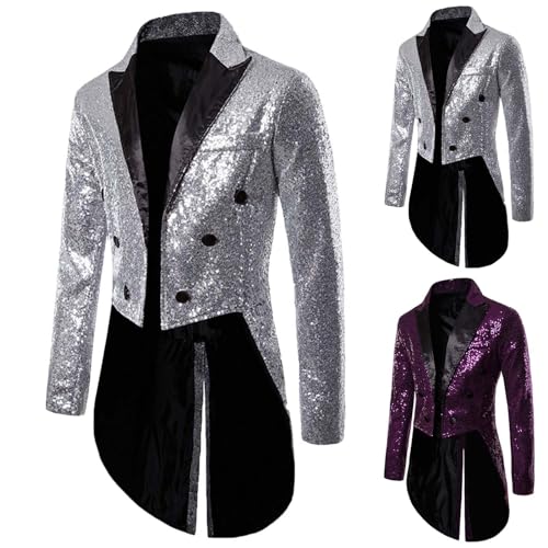 Glitzer Sakko Herren Sakkos für Herren Modern Pailletten Blazer Slim Fit Frack Abendmode Jacke Jacken Kleidung Smokingjacken Jackett Tanzjacke Herrensakko für Halloween, Karneval, Hochzeit Glitzer Sakko Herren Sakkos für Herren Modern Pailletten Blazer Slim Fit Frack Abendmode Jacke Jacken Kleidung Smokingjacken Jackett Tanzjacke Herrensakko für Halloween, Karneval, Hochzeit von Generic