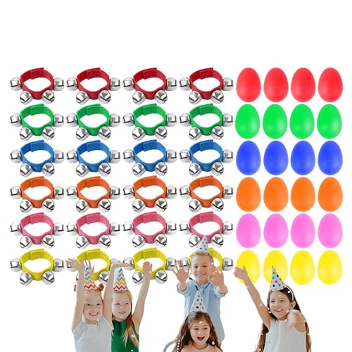 Glöckchen für Kinder, Puppenglöckchen, Musikrhythmus-Spielzeug | Percussion-Armband, Glocken zum Musiklernen, Schlagspielzeug, Eierrührer, Armband von Generic