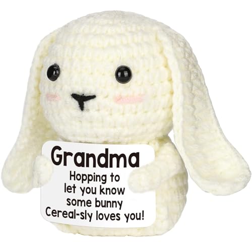 Glücksbringer Kaninchen Handgestrickter Häschen-Wollfigur Gehäkelte Kuscheltiere Süße DIY Strickpuppe - Glücksbringer Prüfung für Kreatives Geschenk für Frauen & Kinder (Für Großmutter.) von Generic