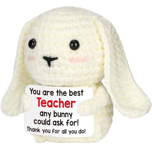 Glücksbringer Kaninchen Handgestrickter Häschen-Wollfigur Gehäkelte Kuscheltiere Süße DIY Strickpuppe - Glücksbringer Prüfung für Kreatives Geschenk für Frauen & Kinder (Für Lehrer.) von Generic