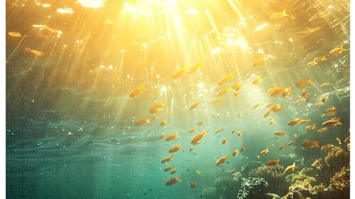 Gold-Blaue Interface Fisch Silhouette: Marine Optische Kunst, 1000 Teile Holzpuzzle (C ; 1000 Piece) von Generic