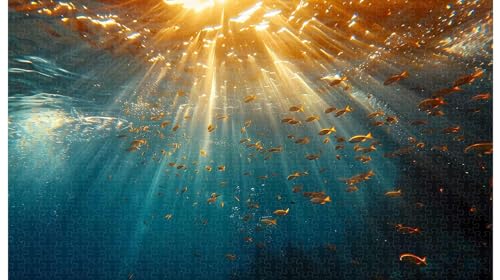 Golden Current Fish Vortex: Minimalistisches Kunstpuzzle, 1000 Teile (B ; 1000 Piece) von Generic