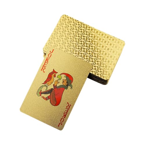 Goldfolie Pokerkarten, Pokerspielkarten - Luxus Gold Folie Poker Brettspiel | PVC tragbare Freizeitspielkarten für Festivals, Partys, Versammlungen von Generic