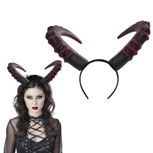 Gothic Dämon Horn Stirnband Kopfschmuck Teufelshörner Kopfschmuck Rot Teufel Stirnband für Damen Herren Halloween Kostüm Cosplay Zubehör Gothic Dämon Horn Stirnband Kopfschmuck Teufelshörner Kopfschmuck Rot Teufel Stirnband für Damen Herren Halloween Kostüm Cosplay Zubehör von Generic