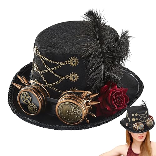 Gothic Faschingshut - Steampunk Brillen Hut für Unisex Kostüme | Steampunk-Zubehör aus dickem Filz für Cosplay, Filmzubehör und Themen Gothic Faschingshut - Steampunk Brillen Hut für Unisex Kostüme | Steampunk-Zubehör aus dickem Filz für Cosplay, Filmzubehör und Themen von Generic