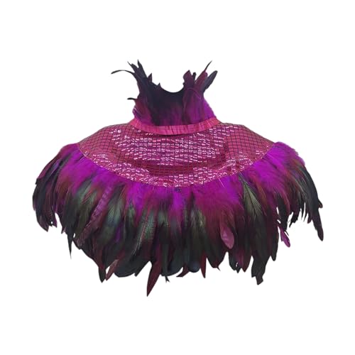 Gothic Feder Epauletten Schal Damen Feder Cape Federboa Feder Schal Gothic für Halloween Cosplay Verkleidung Party Kleidung Halloween-Kostüm (One Size) von Generic