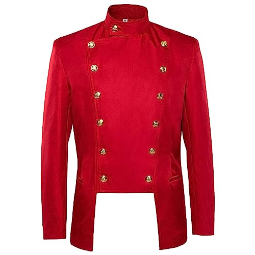Gothic Gehrock Männer Mittelalter, Herren Steampunk Mantel, Viktorianischen Gehrock Uniform Smoking Retro Langer Button Kleidung Cosplay Smoking Mittelalter Smokings Für Herren Karneval Kostüm Herren von Generic