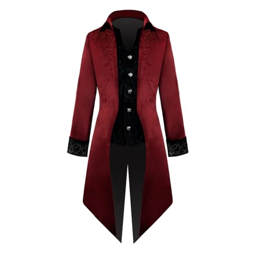 Gothic Herren, Steampunk Herren Kostüm, Viktorianischen Retro Mittellang Mantel Punk Jacke Fasching Karneval Cosplay Kostüm Smoking Jacke Uniform Schwarz Smoking Für Karneval Fasching Gothic Herren, Steampunk Herren Kostüm, Viktorianischen Retro Mittellang Mantel Punk Jacke Fasching Karneval Cosplay Kostüm Smoking Jacke Uniform Schwarz Smoking Für Karneval Fasching von Generic