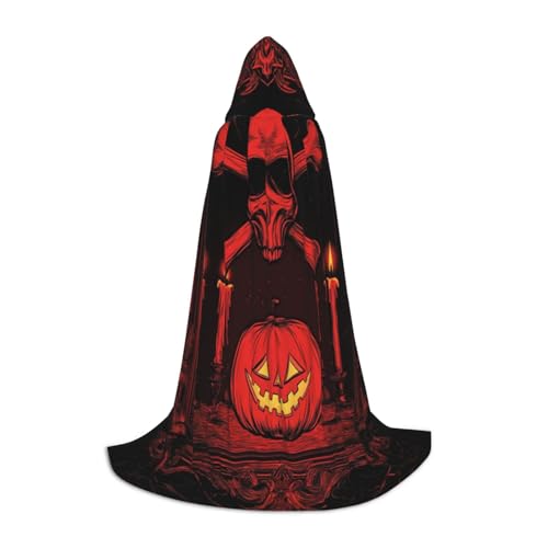 Gothic Horror Elemente Umhang mit Kapuze, Skeleton Umhang Kapuzenumhang für Kinder & Erwachsene - für Halloween Cosplay Karneval Kostüm, Rot Gothic Horror Elemente Umhang mit Kapuze, Skeleton Umhang Kapuzenumhang für Kinder & Erwachsene - für Halloween Cosplay Karneval Kostüm, Rot von Generic