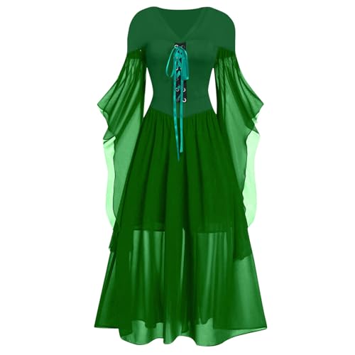 Gothic Kleider Off Schulter Spitze Fledermaus Ärmel Kleider Medieval Cosplay Kleid Runa Yomozuki Cosplay Kostüm Orange Kapuzenjacke Mit Ohren von Generic
