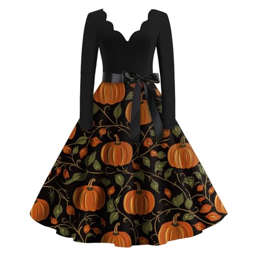 Gothic Kleidung Damen Generisch Elegant Cocktailkleid Stilvoll Schicke Outfits Lässiges Vintage Blusenkleid Mittelalter Hochwertig Ballkleider Gothic Dramatisch Abendkleider (4-Saffron,XXL) von Generic