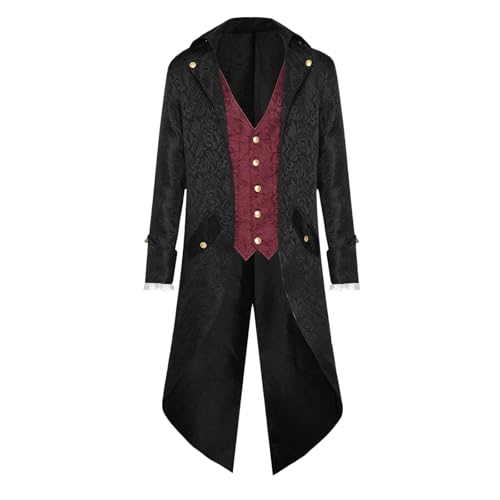 Gothic Kostüm Herren, Steampunk Herren Kostüm, Vintage Viktorianischen Gothic Frack Viking Renaissance Mittelalter Renaissance Steampunk Jacke Smoking Für Karneval Fasching Kostüm Gothic Kostüm Herren, Steampunk Herren Kostüm, Vintage Viktorianischen Gothic Frack Viking Renaissance Mittelalter Renaissance Steampunk Jacke Smoking Für Karneval Fasching Kostüm von Generic