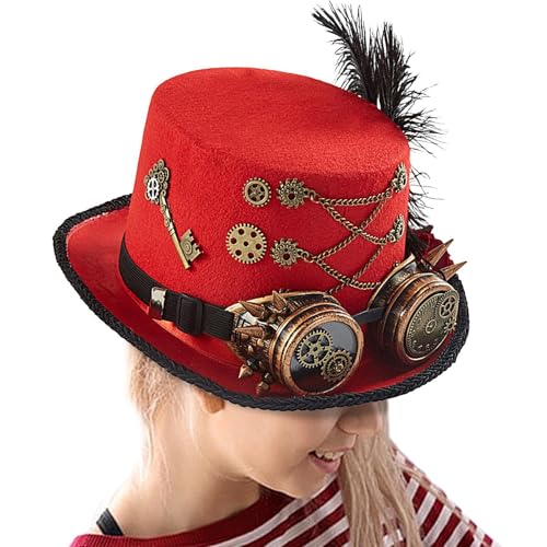 Gothic Steampunk Hut, Steampunk Hut, High Shape Hut, Gothic Unisex | Halloween Kopfbedeckung mit Ketten für Cosplay-Partys, Kino-Requisiten, S Gothic Steampunk Hut, Steampunk Hut, High Shape Hut, Gothic Unisex | Halloween Kopfbedeckung mit Ketten für Cosplay-Partys, Kino-Requisiten, S von Generic