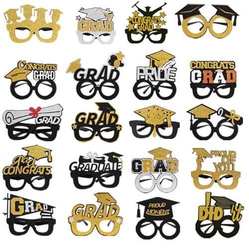 Grades Photo Requisiten, Abschlussgläser,Klasse von 2025 Prom -Fotokabine Requisiten - Schwarz -Gold Decorative Grad Brille Booth Party Gefälligkeiten für Kindergarten, Vorschule & Mädchen Grades Photo Requisiten, Abschlussgläser,Klasse von 2025 Prom -Fotokabine Requisiten - Schwarz -Gold Decorative Grad Brille Booth Party Gefälligkeiten für Kindergarten, Vorschule & Mädchen von Generic