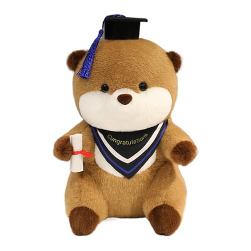 Graduation Plush - Graduation Bear Plush Doll | Decorative Otters Pillow Decor | Realistic Graduations Stuffed Animal with Hat and Diploma for Room Decor Birthday Party Valentines Christmas Graduation Plush - Graduation Bear Plush Doll | Decorative Otters Pillow Decor | Realistic Graduations Stuffed Animal with Hat and Diploma for Room Decor Birthday Party Valentines Christmas von Generic