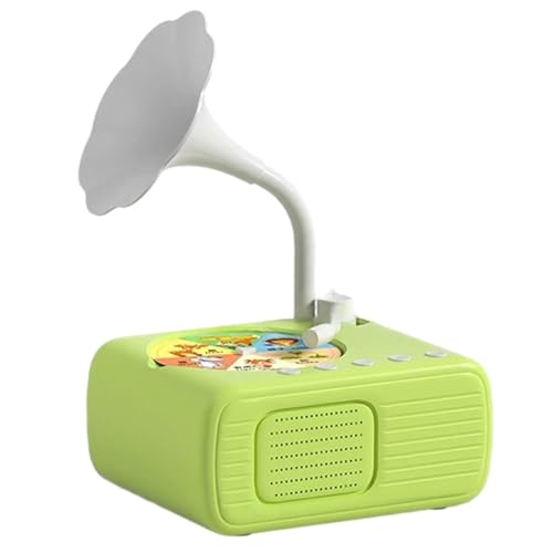 Grammophon-Plattenspieler für Kinder, 96 Karten, Kinder-Musik-Player mit Geschichten, Liedern und Musik, Plattenspieler zur Förderung der Sprachentwicklung von Kindern, Qmh285 (B, 17x14x5.5cm) von Generic
