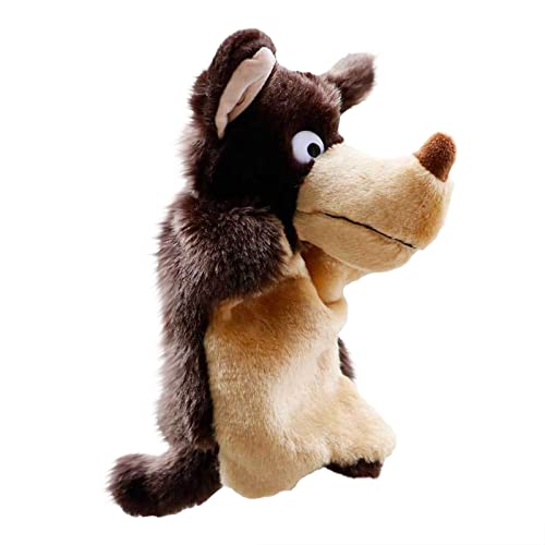 Grau Wolf Plüschtier Handpuppe Geschenk Tier Puppe Kindergarten Früherziehung Spielzeug Eltern Kind Spielzeug Toys & Hobbies (Brown, One Size) von Generic