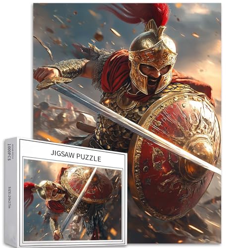 Greek Warrior Puzzle für Erwachsene, Kampfszene, Kunst, Puzzle, herausfordernde Familienaktivitäten, buntes Bastelpuzzle für Heimdekoration, Geschenke, 50,8 x 68,6 cm, 1000 Teile Greek Warrior Puzzle für Erwachsene, Kampfszene, Kunst, Puzzle, herausfordernde Familienaktivitäten, buntes Bastelpuzzle für Heimdekoration, Geschenke, 50,8 x 68,6 cm, 1000 Teile von Generic