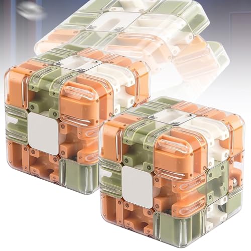 Großes 3D-Labyrinth-Würfelpuzzle, 3D-Zauberwürfel-Labyrinthballpuzzle, räumliches Wahrnehmungsspielzeug for das Gehirntraining for Stressabbau und zur Entwicklung der Logik(2pcs) von Generic