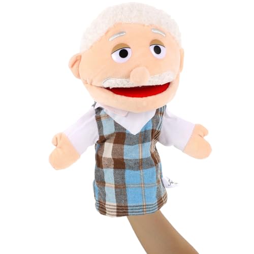 Großvater-Handpuppen – Offener Mund, Plüsch-Familienpuppen für Kinder | Rollenspiele für Mama, Papa, lustige und lehrreiche Plüschfiguren zum Geschichtenerzählen, Lernen und interaktiven Spiel von Generic