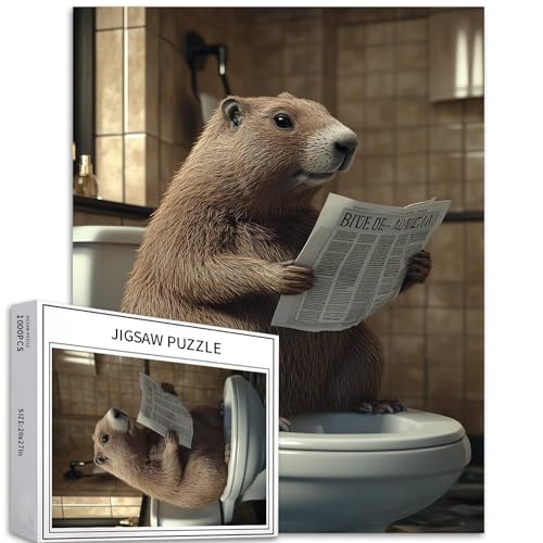 Groundhog Going to The Toilet 1000 Teile Puzzle für Erwachsene, Lifestyle-Szene, Kunst-Puzzle, bunt, DIY-Puzzles für Heimdekoration, Geschenke, Familienpuzzle, perfekt für Spielabende, 50 x 70 cm Groundhog Going to The Toilet 1000 Teile Puzzle für Erwachsene, Lifestyle-Szene, Kunst-Puzzle, bunt, DIY-Puzzles für Heimdekoration, Geschenke, Familienpuzzle, perfekt für Spielabende, 50 x 70 cm von Generic