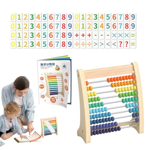 Grundschule mit Rechenlineal – Grundschule Abacus, Mathematik für Abacus | Mathematisches Spielzeug für Grundschule, Lernspiele für Abakus, Grundschule, mit 100 Perlen Co von Generic
