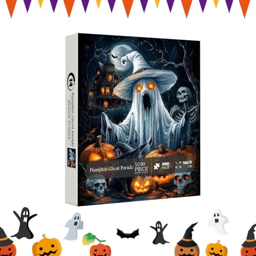 Gruselige Puzzles | Wanddekorationen Puzzle - Sammlerstück Horror Gothic Geist Dekoration Familie Spiel Boden Erwachsene Puzzle Halloween Horror Geist Party Gothic Spiel Erwachsene von Generic