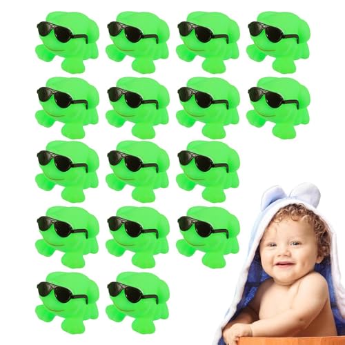 Gummi- -Spielzeug, Quietschspielzeug | 16 kleine Spielzeuge mit grünem schwimmendem | Der Gummifrosch spielt Groß, der kleine grüne spielt das Design von Generic