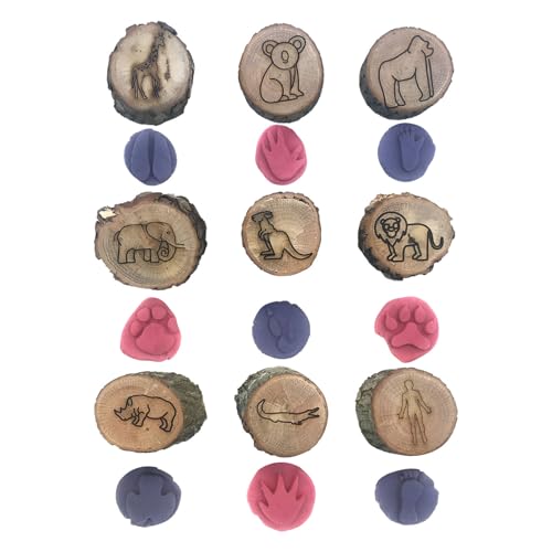 Gummistempel der Fauna – Fingerabdruckstempel, Wildlife Stempel | Tierbahn-Gummi-Stempel-Set Clear Stamp Kids, Wildlife Paw Print Stabbooking, N von Generic