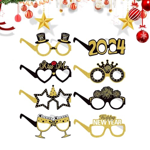 Gute Jahresbrille, Neujahrsbrille, 8 x Papier-Sonnenbrille, Silvester-Brille, Silvesterbedarf, leichtes Fotografie- , Brille für Cab-Zubehör Gute Jahresbrille, Neujahrsbrille, 8 x Papier-Sonnenbrille, Silvester-Brille, Silvesterbedarf, leichtes Fotografie- , Brille für Cab-Zubehör von Generic