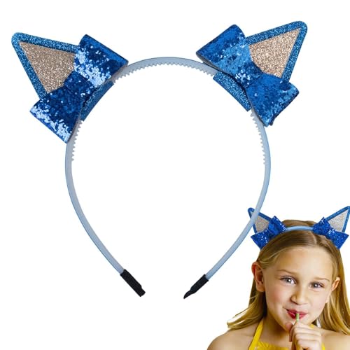 Haarreif mit Hundeohren, Pailletten-Tierohren, Cosplay-Kostüm, Kopfschmuck mit Schleife, Kostümzubehör für Mädchen von Generic