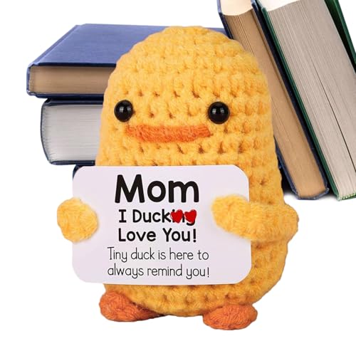 Häkelente | Inspirierende Häkelpuppen | Dekorative Motivationspuppe | Für Kinderzimmer Nachttisch Sammler Reise Mütter Nachtkästchen Kinderschreibtisch Schminktisch Bücherregal von Generic