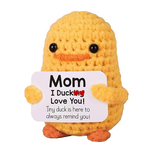 Häkelente | Inspirierende Häkelpuppen | Dekorative Motivationspuppe | Für Kinderzimmer Nachttisch Sammler Reise Mütter Nachtkästchen Kinderschreibtisch Schminktisch Bücherregal von Generic