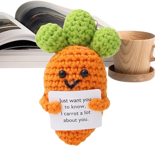 Häkeln zur emotionalen Unterstützung, positive Karotte, positive Karotte, lustige Plüschfigur aus Häkelkarotte, motivierende Fruchtpuppe, Wollspielzeug, Unterstützung Emo Häkeln zur emotionalen Unterstützung, positive Karotte, positive Karotte, lustige Plüschfigur aus Häkelkarotte, motivierende Fruchtpuppe, Wollspielzeug, Unterstützung Emo von Generic