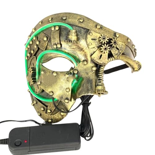 Halbmaske Steampunk, Maskenball, Mottoparty, Karneval für Halloween Karneval Abendkleid Tanz Ball Party von Generic